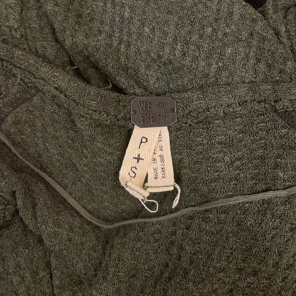Free People Laguna Thermal Long Sleeve Top Moss Green - Sz S - Picture 2 of 6